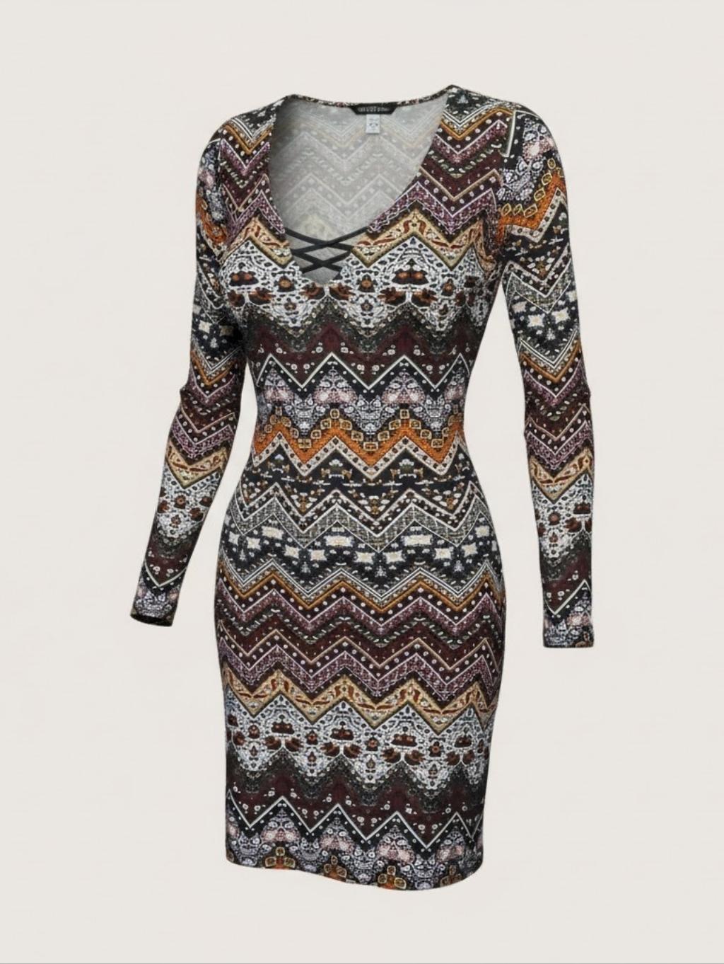 Derek Heart Black & Cream Label Detail Top
